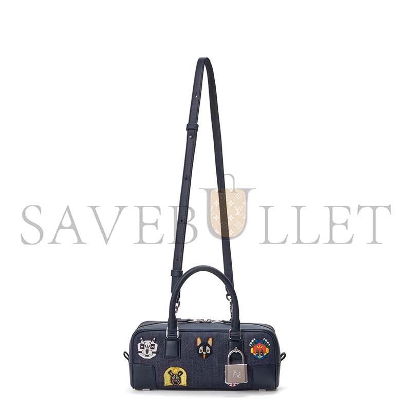 LOEWE CATS AMAZONA 23 CROPPED BAG IN EMBROIDERED DENIM A039N23X15-5100 (23*11*10cm)